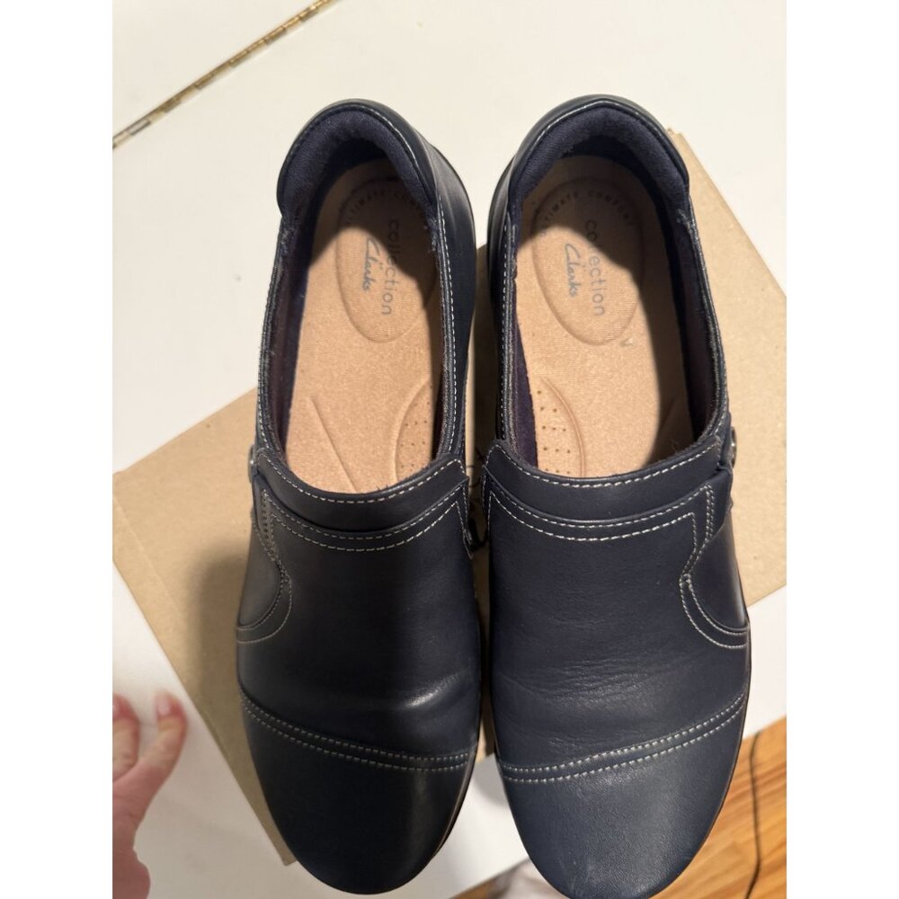 Clarks Cora Poppy Loafers Slip On Black Leather Size US 10 EU 41.5 $90 [jb] - Picture 12 of 16